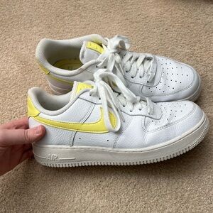 Nike Air Force One Yellow Accent Sneakers